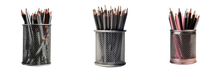 Pencils made of graphite in a metal case