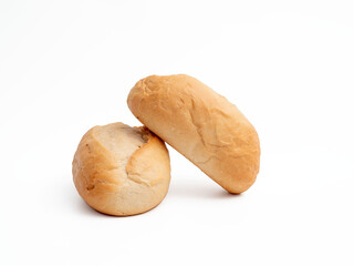 Buns on a white background. Bakery products close up. The buns are freshly baked. PNG format.