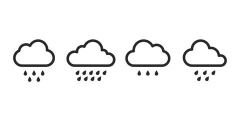 Rain clouds icon vector. Simple weather sign. Cloud with rain icon vector