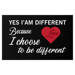graphic textile yes i am differend because i choose to be differend slogan design
