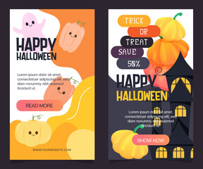 illustration of a set of sale banners