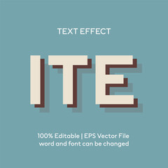 Editable Vintage text effect 3d text style effect mockup template