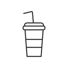 Juice cup - editable line icon. Takeaway drink. Vector illustration.