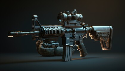 M4A1 rife with scope and C4. Generative AI