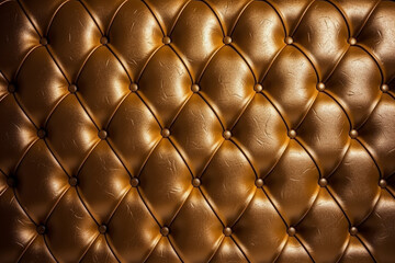 Golden quilted texture of leather. Generative AI