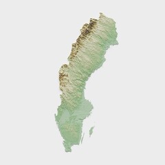 Sweden Topographic Relief Map  - 3D Render