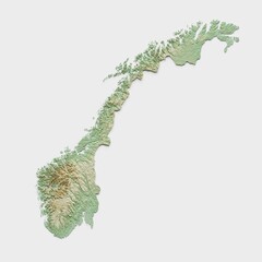 Norway Topographic Relief Map  - 3D Render