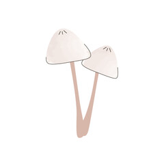 Cute pink mushroom. Template for logo, icon, banner, poster. Vector illustration in a modern style on an isolated background.