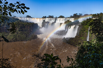 Iguazu Falls at Isla San Martin, one of the new seven natural wonders of the world in all its...