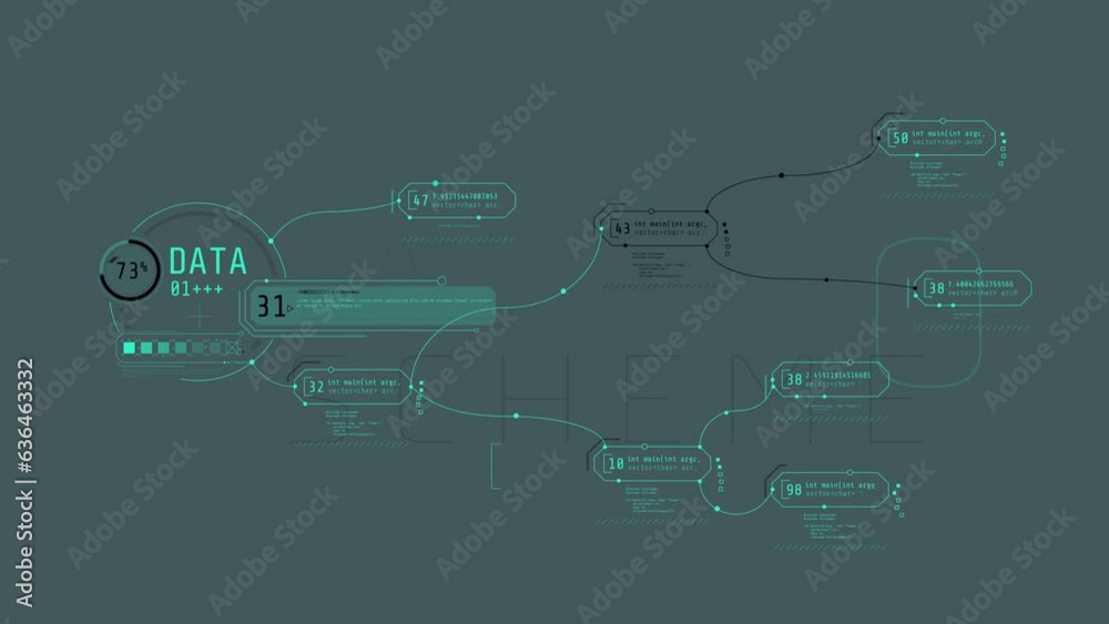 Canvas Prints abstract animated multi-component hud diagram with infographics.