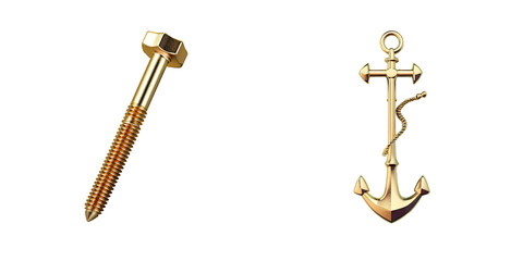 Anchor bolt plated in gold