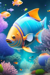 Obraz na płótnie Canvas beautiful fishes underwater marine life