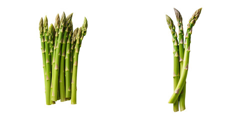 Green asparagus isolated on transparent background - obrazy, fototapety, plakaty