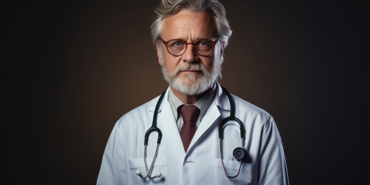 Portrait of a senior doctor looking at the camera