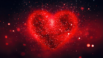 Crimson Love Explosions: Night Sky Heart