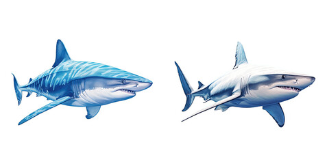 Obraz premium Shark color blue