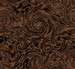 modern brown zig zag seamless pattern over a wave background