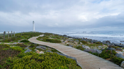 Fototapeta na wymiar Kommetjie Beach Wooden Walkway, Western Cape, South Africa