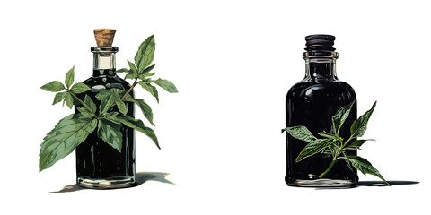 isolated balsam in black container - obrazy, fototapety, plakaty