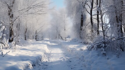 Obraz premium snow covered forest in winter