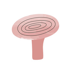 Cute pink mushroom. Template for logo, icon, banner, poster. Vector illustration in a modern style on an isolated background.