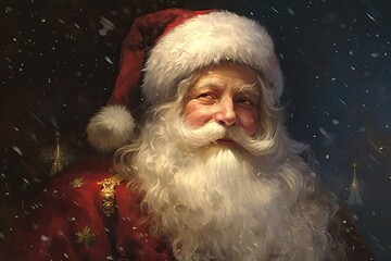 Vintage Santa Claus Merry Christmas Illustration, nicholas, nikolaus, generative ai