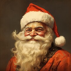Vintage Santa Claus Merry Christmas Illustration, nicholas, nikolaus, generative ai