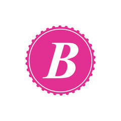 Round emblem with the letter B. Logo for your design.