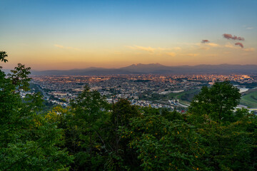 嵐山展望台からの夕景（北海道上川郡高須町）