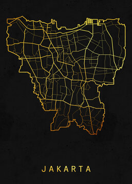 The map of jakarta