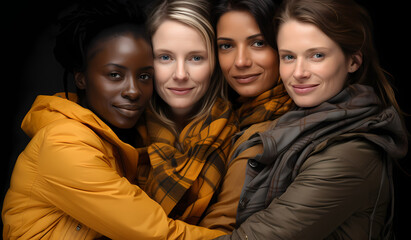 Unity in Diversity: Four Female Friends Embracing