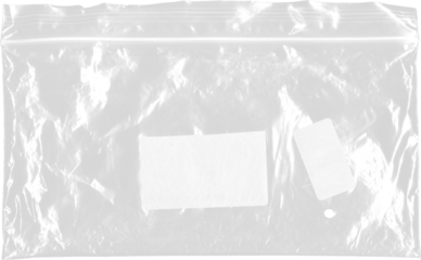 plastic transparent cellophane bag, texture looks blank and shiny, plastic surface is wrinkly, old, vintage realistic mockup for packaging food and goods, nylon bag with lock or zip crumpled, template