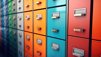 Secure and organized document storage with filing cabinets - obrazy, fototapety, plakaty