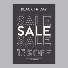 Black Friday sale 15% off discount promotion poster
