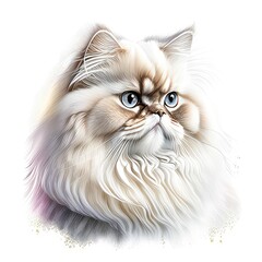 persian cat on white background