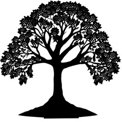 Fototapeta premium tree silhouette isolated on white