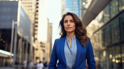 Fototapeta premium portrait of a business woman in front office building