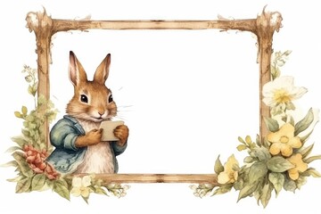 Personalize, Fill in the Blank, design Template Illustration and backgrounds for party and celebration printed invitations, posters, flyers, and banners, peter rabbit, book, bunny, blue jacket