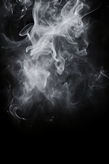 Abstract smoke misty fog on isolated black background. Texture overlays. Design element. | Generative AI