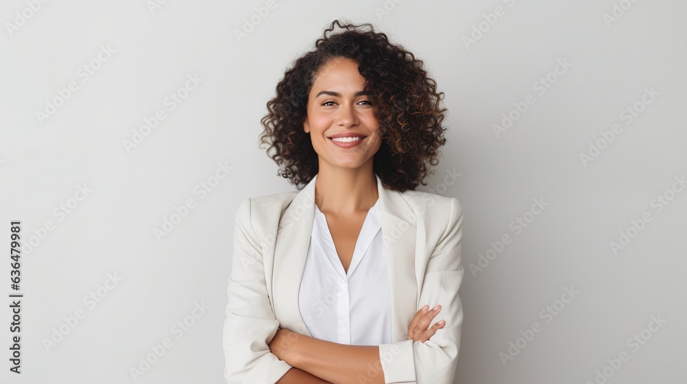 Canvas Prints Portrait of a woman with a financial expert who is ecstatic about the success of her accountancy firm. Investor, finance, and female accountant in her company's entrance for investment and trade