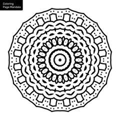 Outline mandala for coloring book. Clean Decorative round ornament. Oriental pattern, Vector illustration Coloring book page. Circular pattern in form of mandala for Henna, Mehndi, tattoo, decoration.
