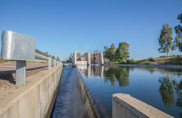Flood gates control station of Irrigation canal