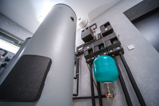 Modern electric boiler room in the house