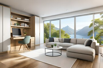 modern living room with sofa  generated by AI technology 