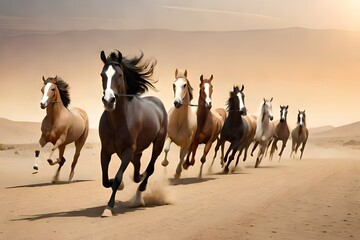 horses in the desert generated by al technology	