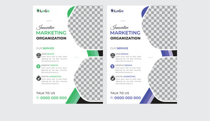 Vector simple flyer design with multiple colors 