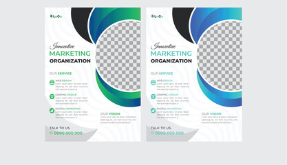 Vector simple flyer design with multiple colors 