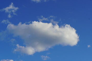 blue sky white cloud with air plane
