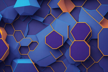 Vibrant 3D Hexagonal Technology Banner - Abstract Futuristic Illustration - AI Generated