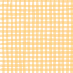 Orange Gingham Check Hand Drawn Background Pattern Overlay